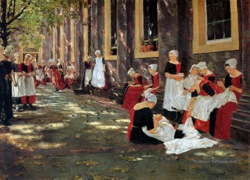 heure libre à Amsterdam orphelinat 1876 Max Liebermann impressionnisme allemand Peinture à l'huile